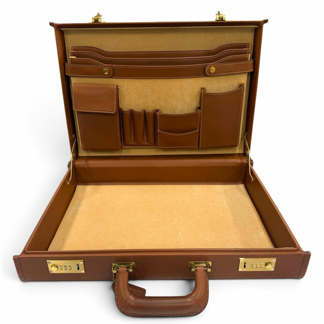Great COACH Business bag Old Coach attaché case Brown Glove leather mens 5410