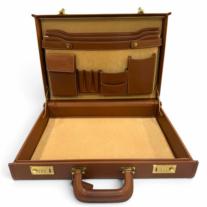 Great COACH Business bag Old Coach attaché case Brown Glove leather mens 5410
