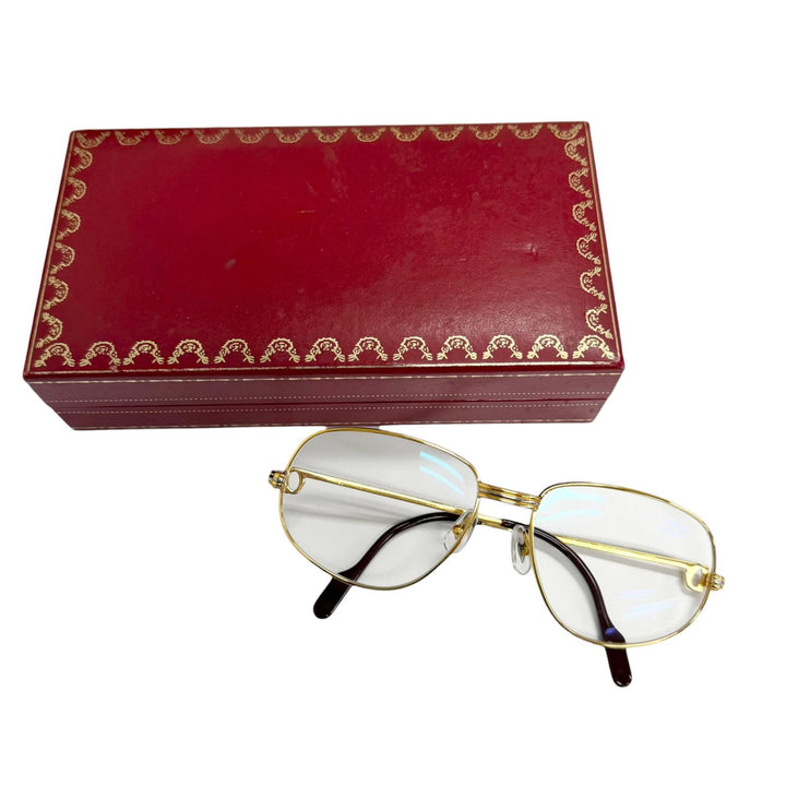 Great Cartier Glasses Trinity C logo gold mens