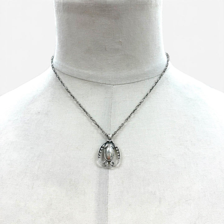 Great Georg Jensen Necklace Heritage Collection 1990 Year Pendant Silver 925