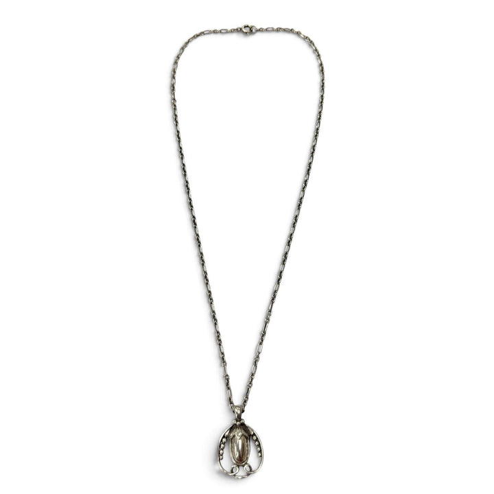 Great Georg Jensen Necklace Heritage Collection 1990 Year Pendant Silver 925