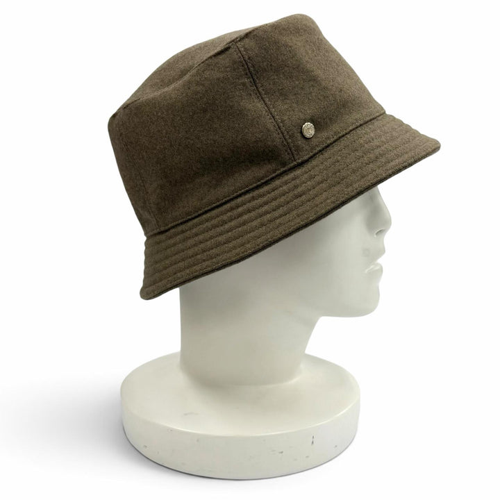 Excellent HERMES hat Serie Button Bucket Hat khaki cashmere Women 57