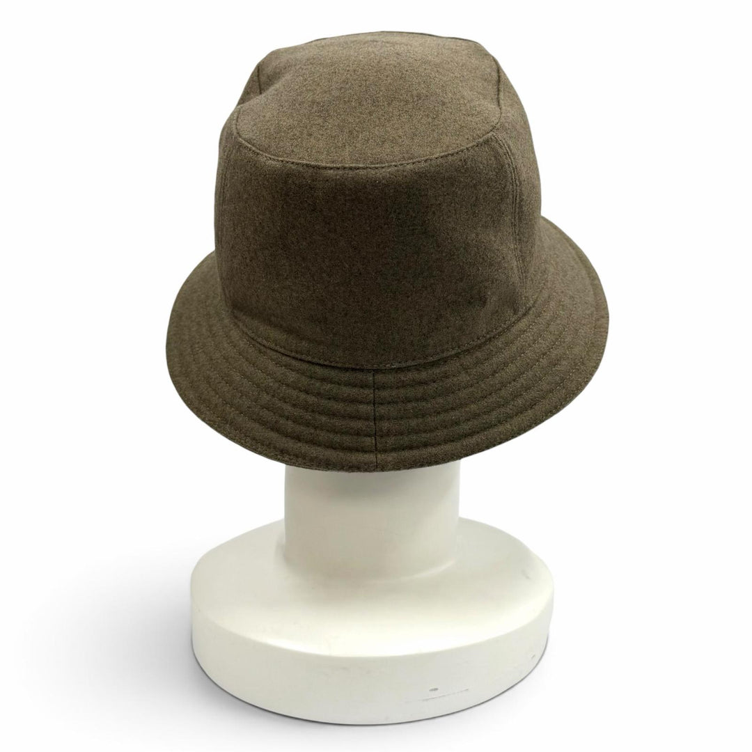 Excellent HERMES hat Serie Button Bucket Hat khaki cashmere Women 57
