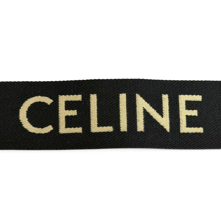 Great CELINE Shoulder strap Jacquard logo black canvas Women