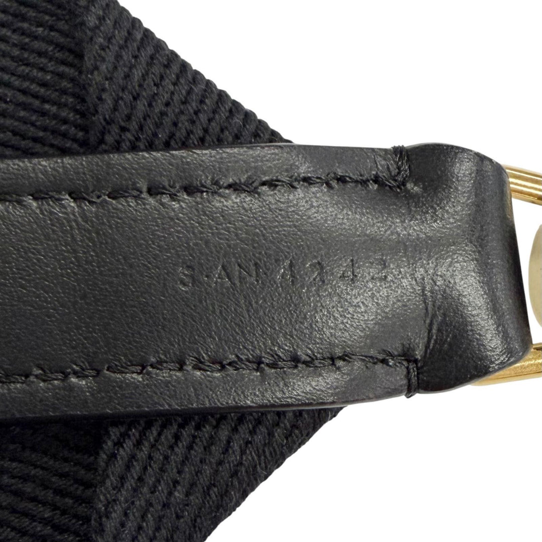 Great CELINE Shoulder strap Jacquard logo black canvas Women