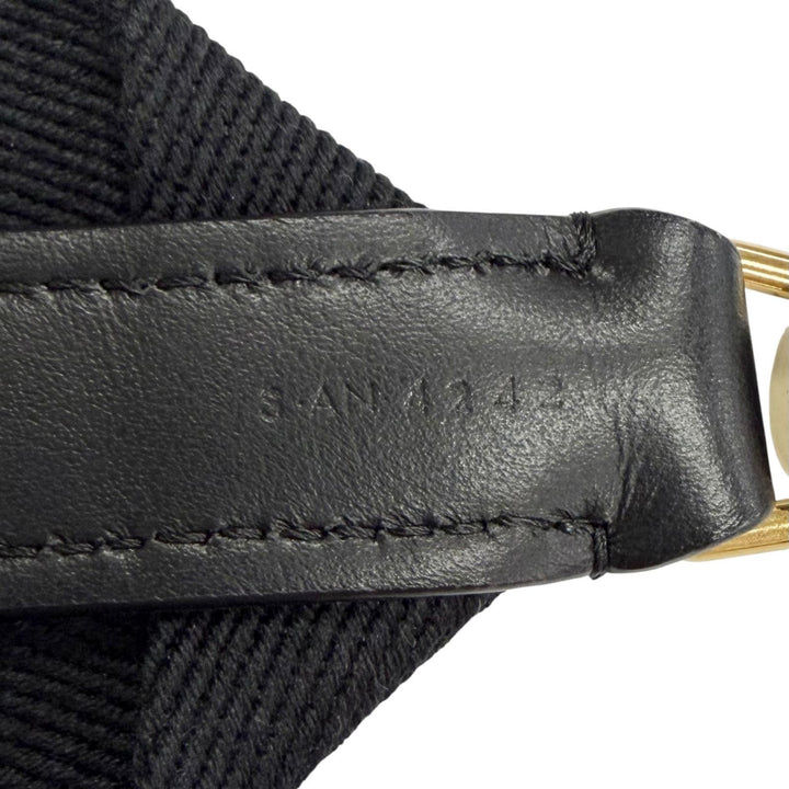 Great CELINE Shoulder strap Jacquard logo black canvas Women