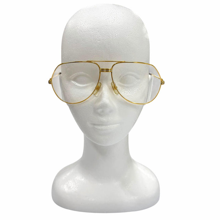 Very Good Cartier Glasses Trinity Double-bridge teardrop logo metal gold mens