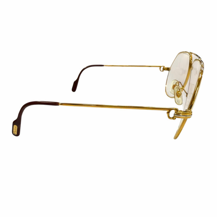 Very Good Cartier Glasses Trinity Double-bridge teardrop logo metal gold mens