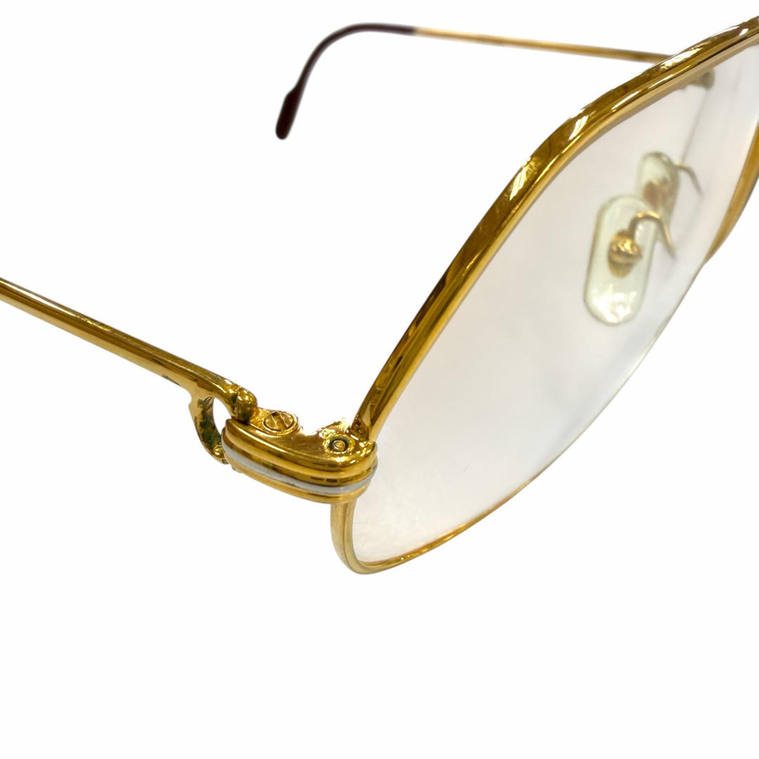 Very Good Cartier Glasses Trinity Double-bridge teardrop logo metal gold mens