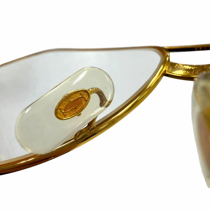 Very Good Cartier Glasses Trinity Double-bridge teardrop logo metal gold mens