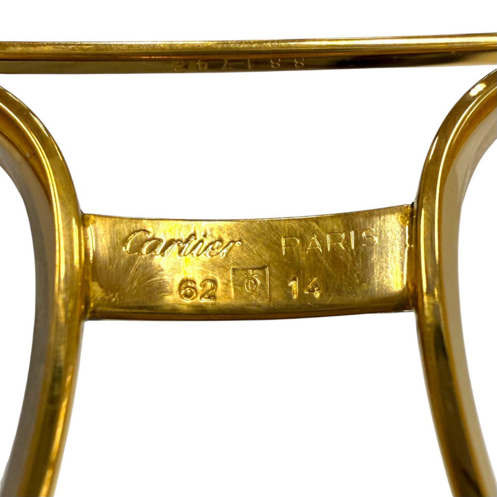 Very Good Cartier Glasses Trinity Double-bridge teardrop logo metal gold mens