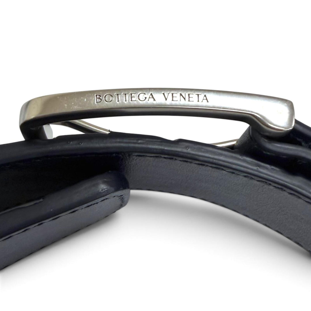 Great BOTTEGAVENETA belt INTRECCIATO Navy leather mens