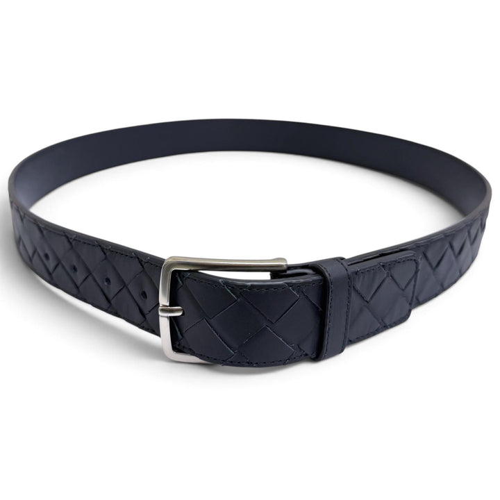 Great BOTTEGAVENETA belt INTRECCIATO Navy leather mens
