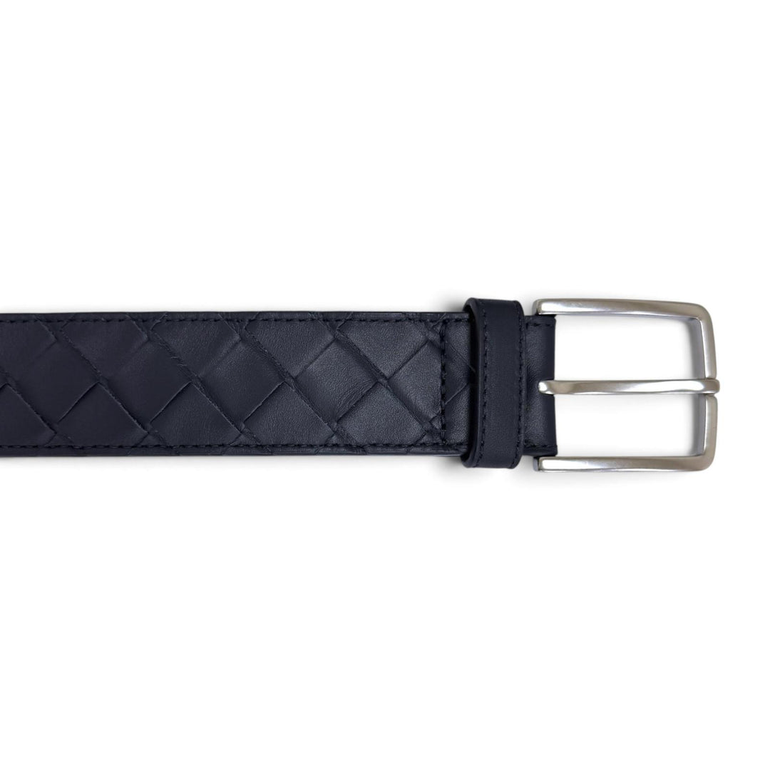 Great BOTTEGAVENETA belt INTRECCIATO Navy leather mens