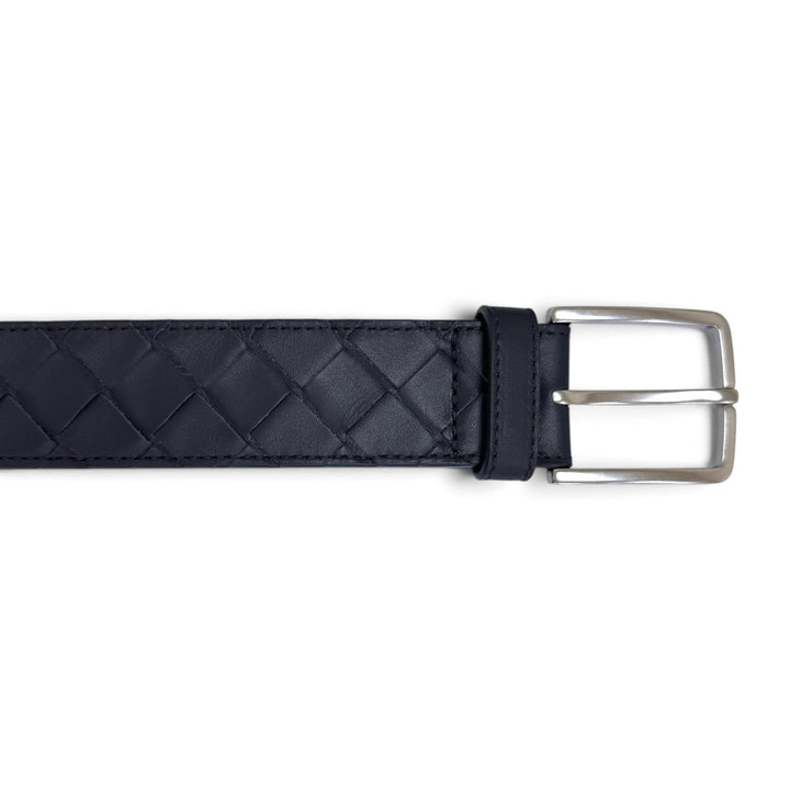 Great BOTTEGAVENETA belt INTRECCIATO Navy leather mens