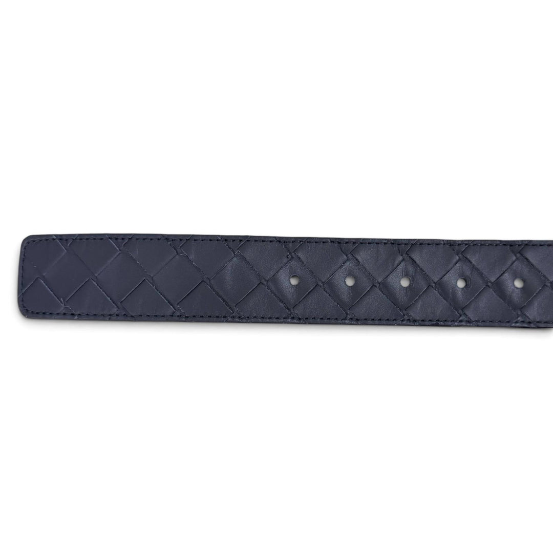 Great BOTTEGAVENETA belt INTRECCIATO Navy leather mens