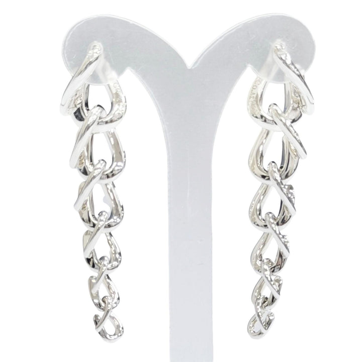 Great TIFFANY&Co. Pierce Forge Drop Link High Polish Silver AG925 Women