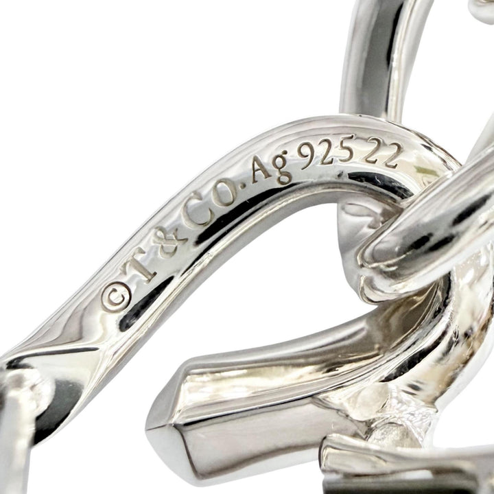 Great TIFFANY&Co. Pierce Forge Drop Link High Polish Silver AG925 Women