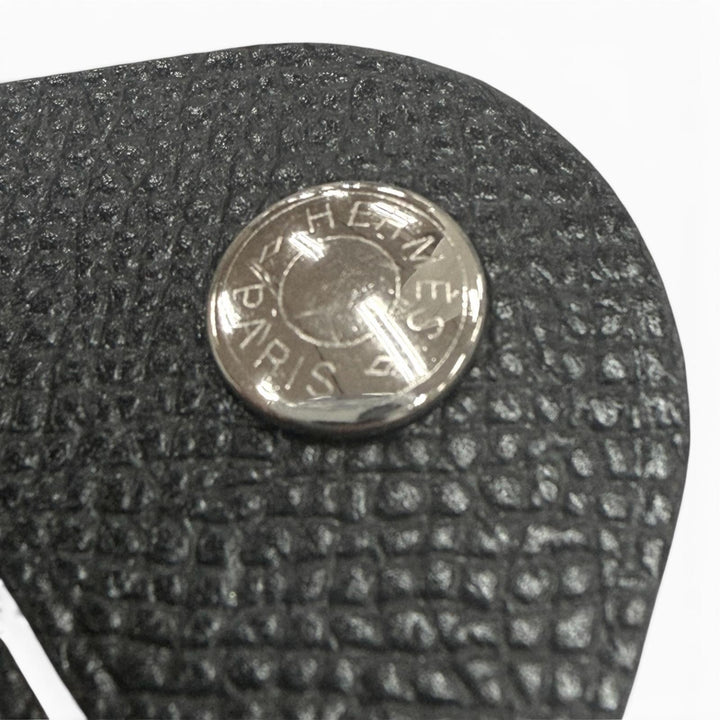 Great HERMES Bangle Ajure Petit H Sellier Button Reversible Bracelet black