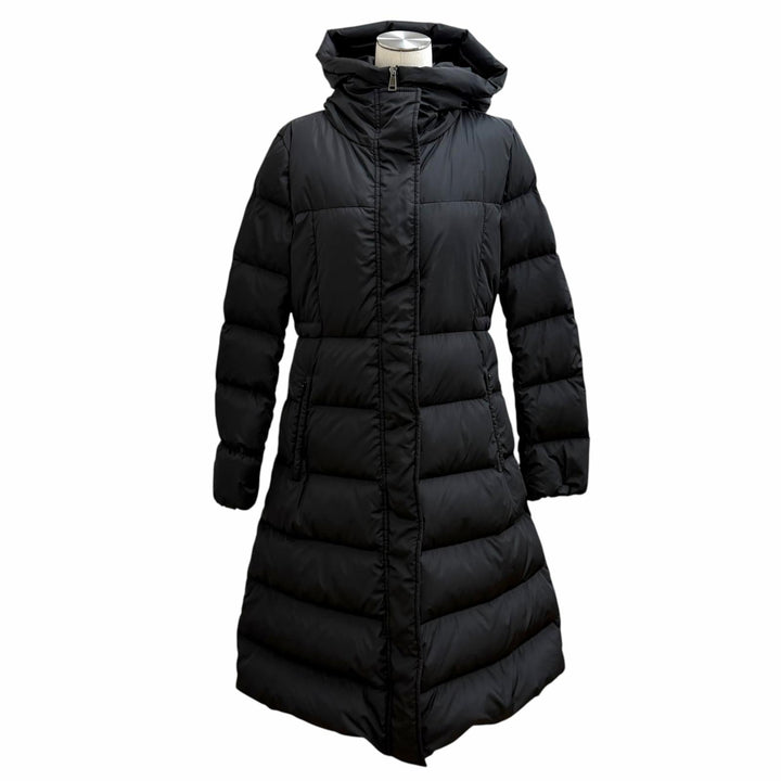Very Good MONCLER down coat CHONDRILLE Logo patch, hooded, concealed placket 1