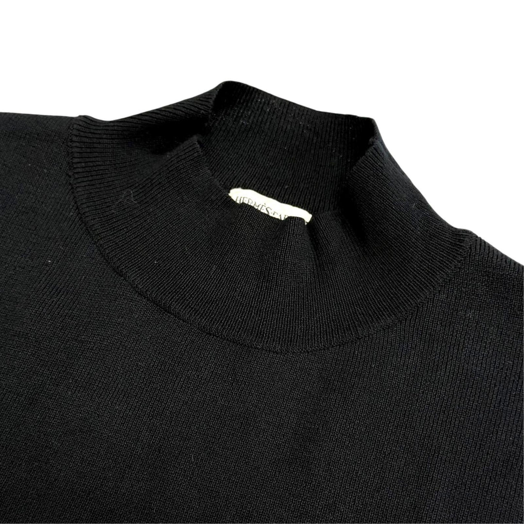 Great HERMES one piece Margiela era high-neck sleeveless knit dress, black