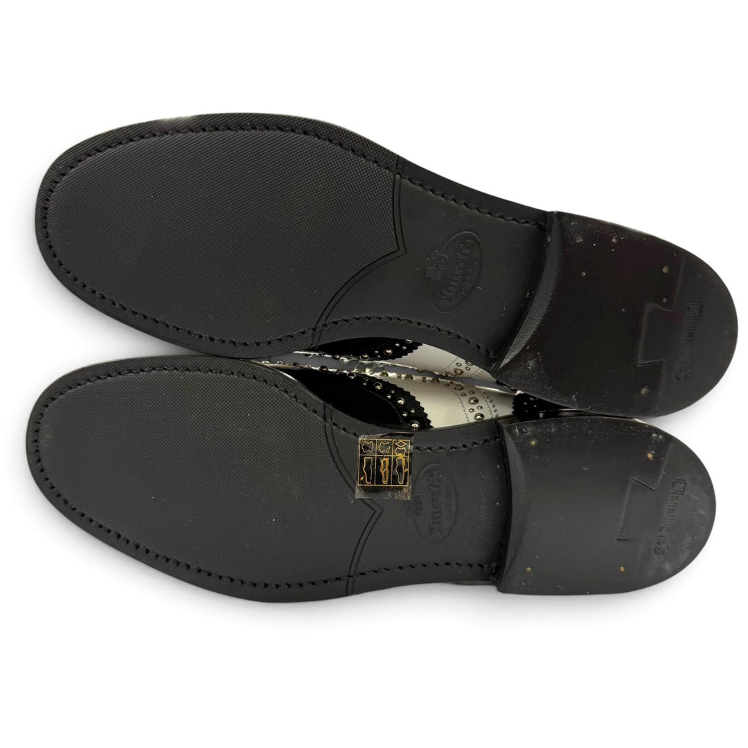 Pristine CHURCH'S Leather shoes BURWOOD MET Wingtip studded shoes black 36