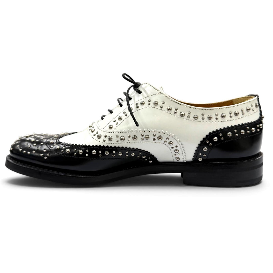 Pristine CHURCH'S Leather shoes BURWOOD MET Wingtip studded shoes black 36