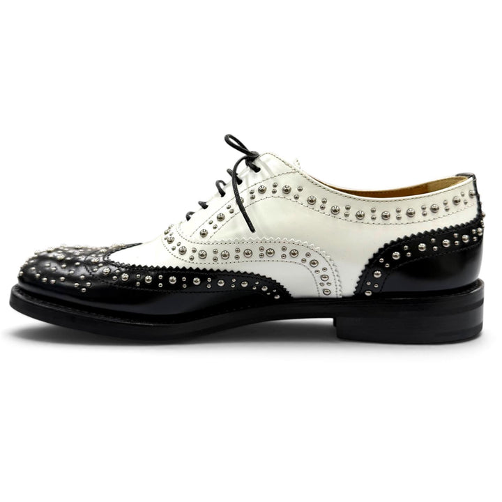 Pristine CHURCH'S Leather shoes BURWOOD MET Wingtip studded shoes black 36