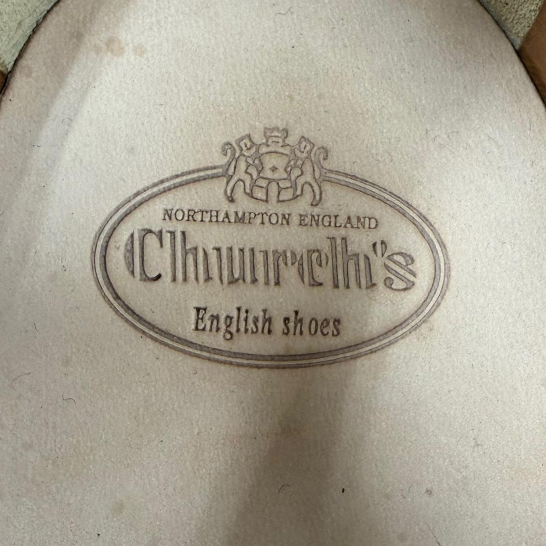 Pristine CHURCH'S Leather shoes BURWOOD MET Wingtip studded shoes black 36