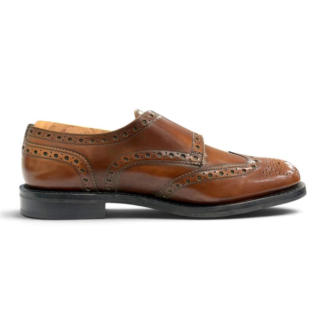Pristine CHURCH'S Leather shoes LANA R Double Monk Strap Medallion Brown 36.5