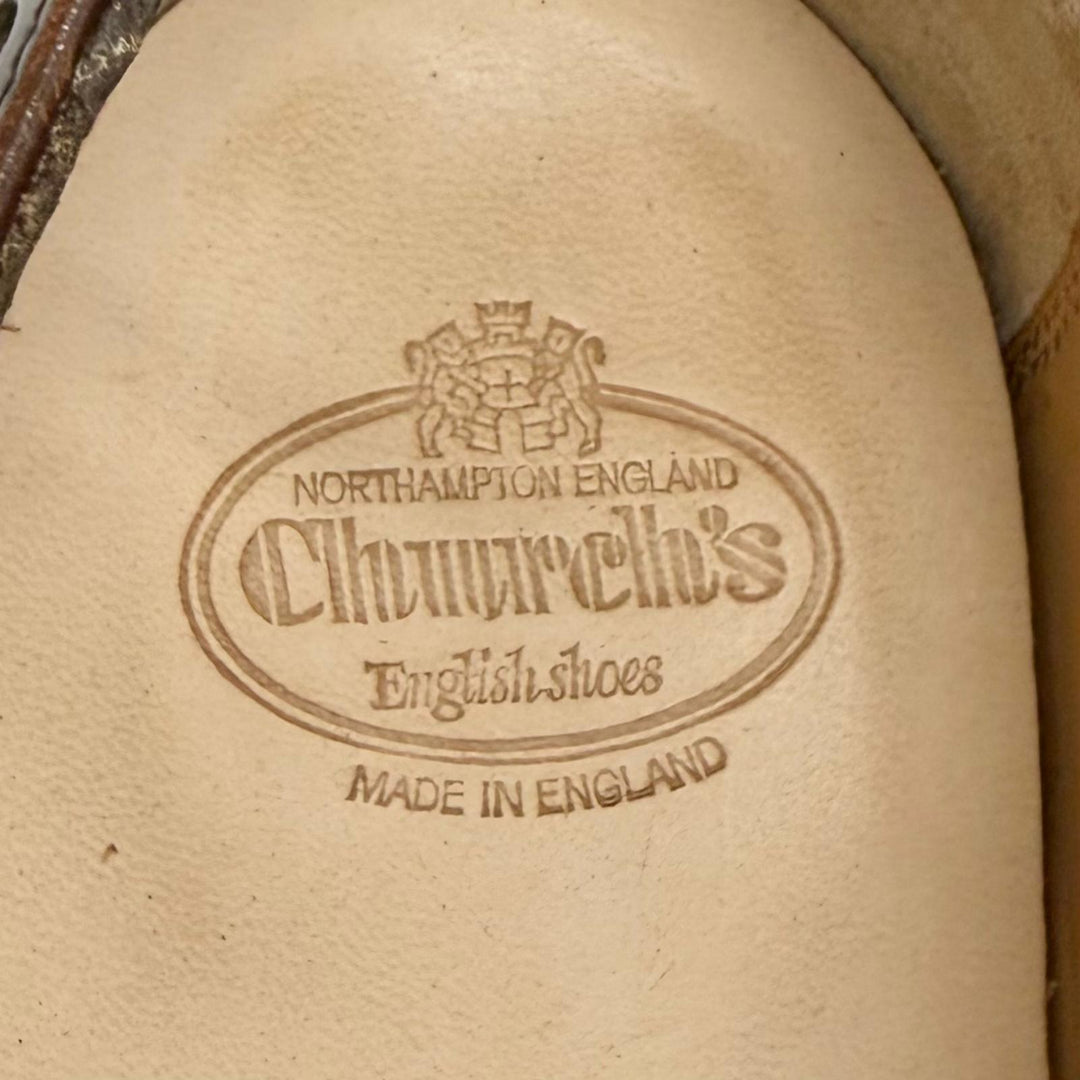 Pristine CHURCH'S Leather shoes LANA R Double Monk Strap Medallion Brown 36.5