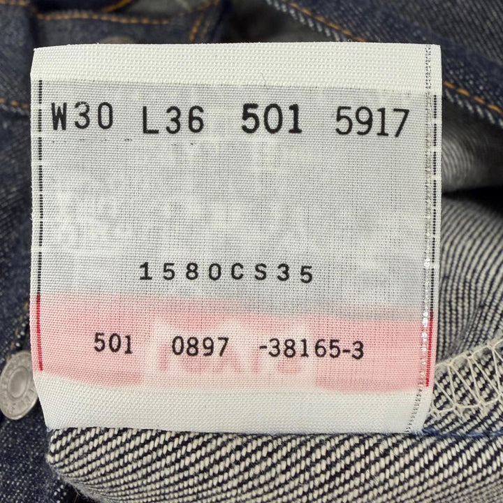 Excellent Levis Denim pants 501XX Button fly Indigo cotton mens 30