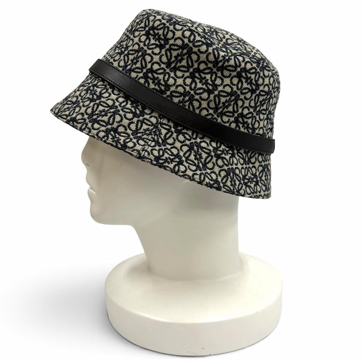 Great LOEWE hat Repeat Anagram Cowhide Leather Bucket Hat cotton 57 K820HB1X07