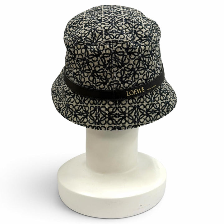 Great LOEWE hat Repeat Anagram Cowhide Leather Bucket Hat cotton 57 K820HB1X07