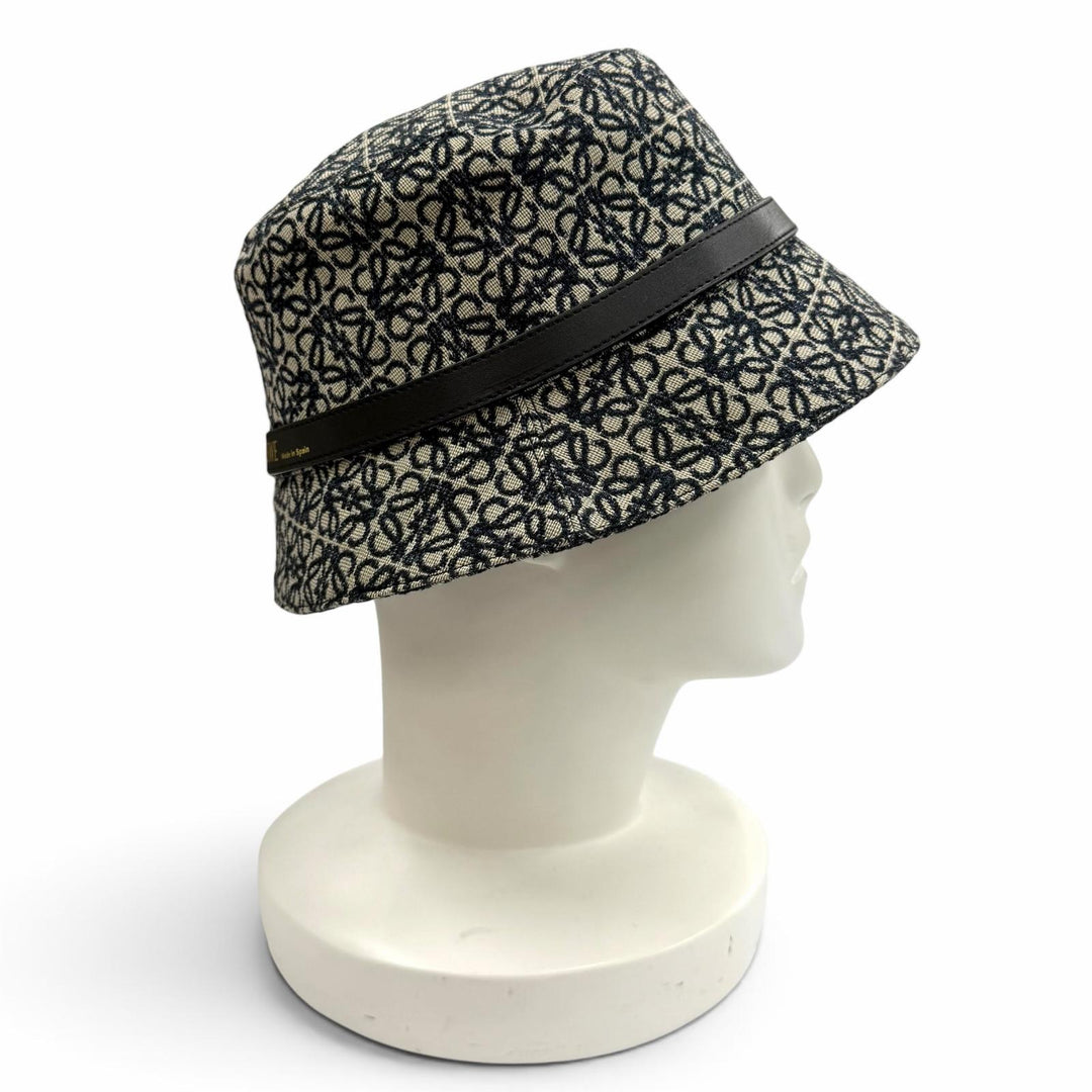 Great LOEWE hat Repeat Anagram Cowhide Leather Bucket Hat cotton 57 K820HB1X07