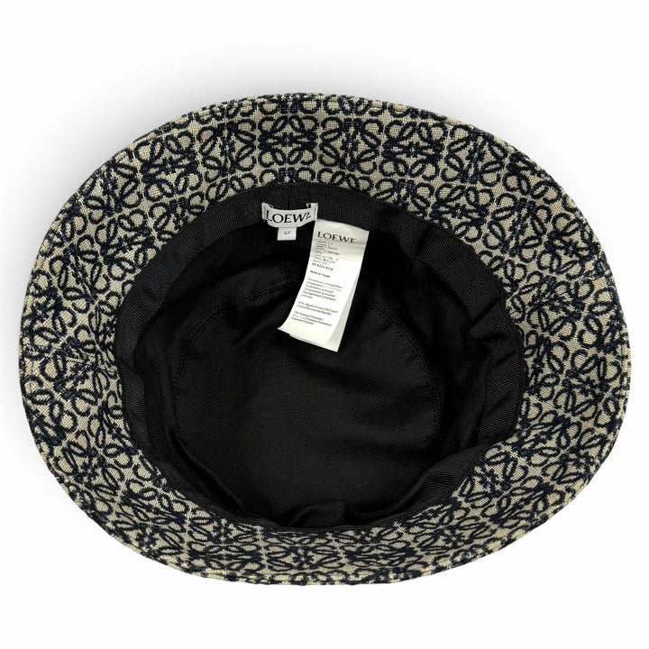 Great LOEWE hat Repeat Anagram Cowhide Leather Bucket Hat cotton 57 K820HB1X07