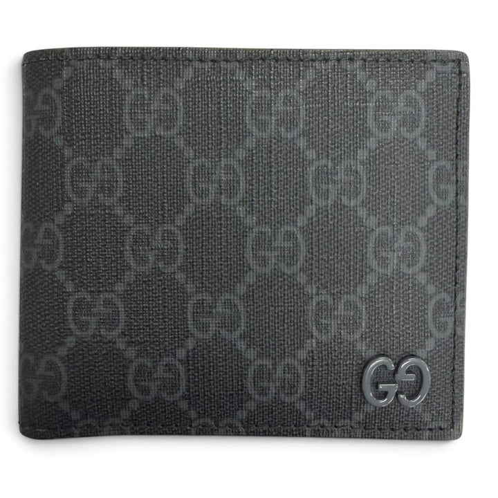 Excellent GUCCI Bifold Wallet GG coin wallet Interlocking G gray GG Supreme