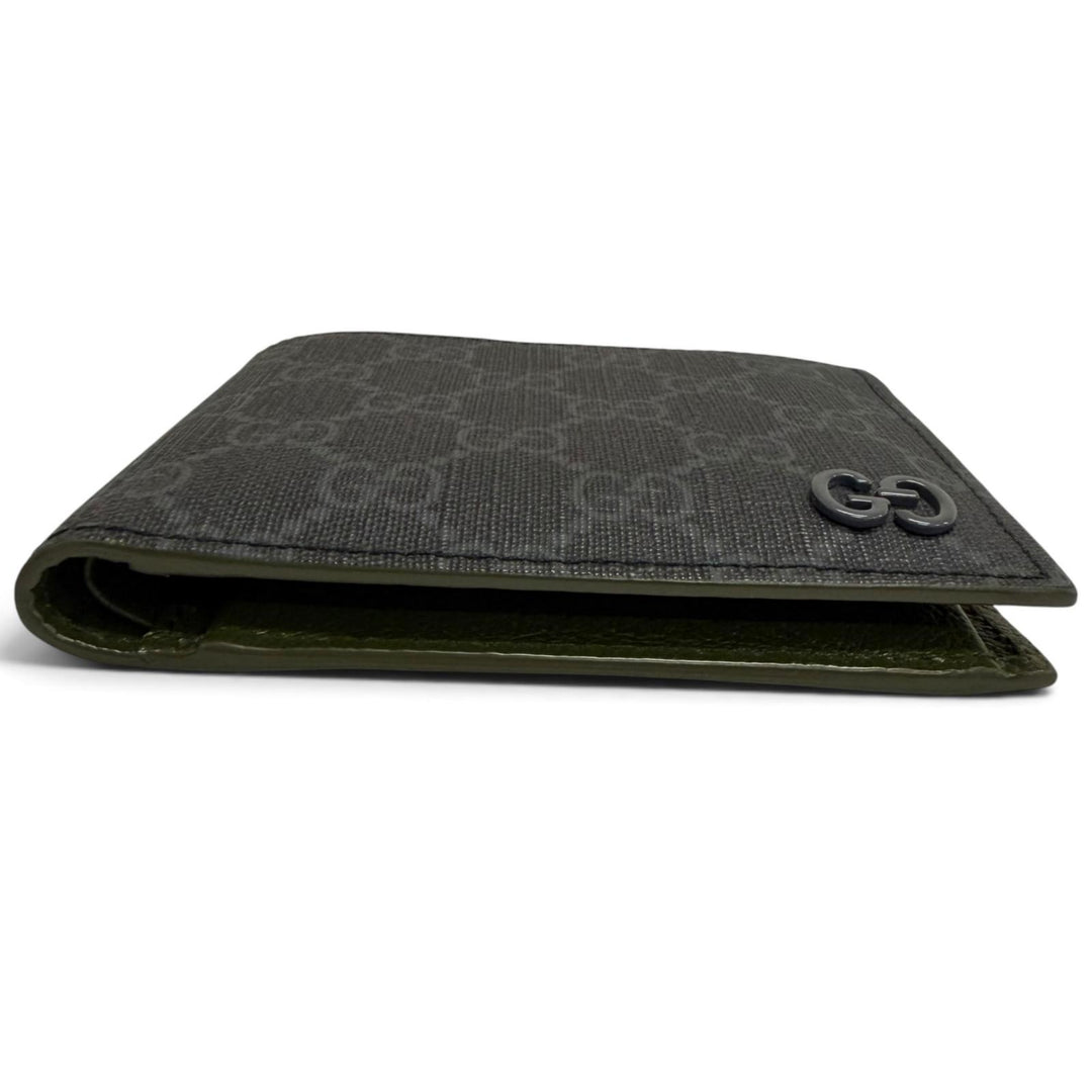 Excellent GUCCI Bifold Wallet GG coin wallet Interlocking G gray GG Supreme