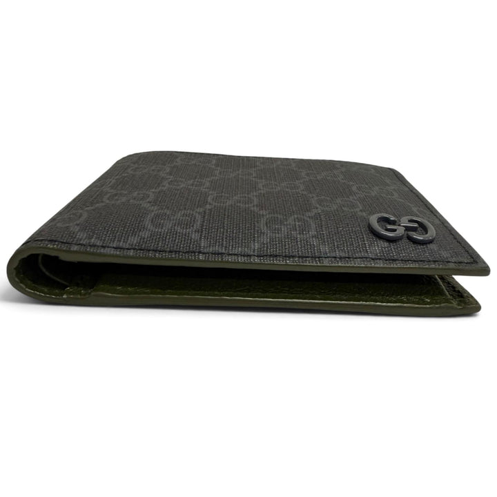 Excellent GUCCI Bifold Wallet GG coin wallet Interlocking G gray GG Supreme