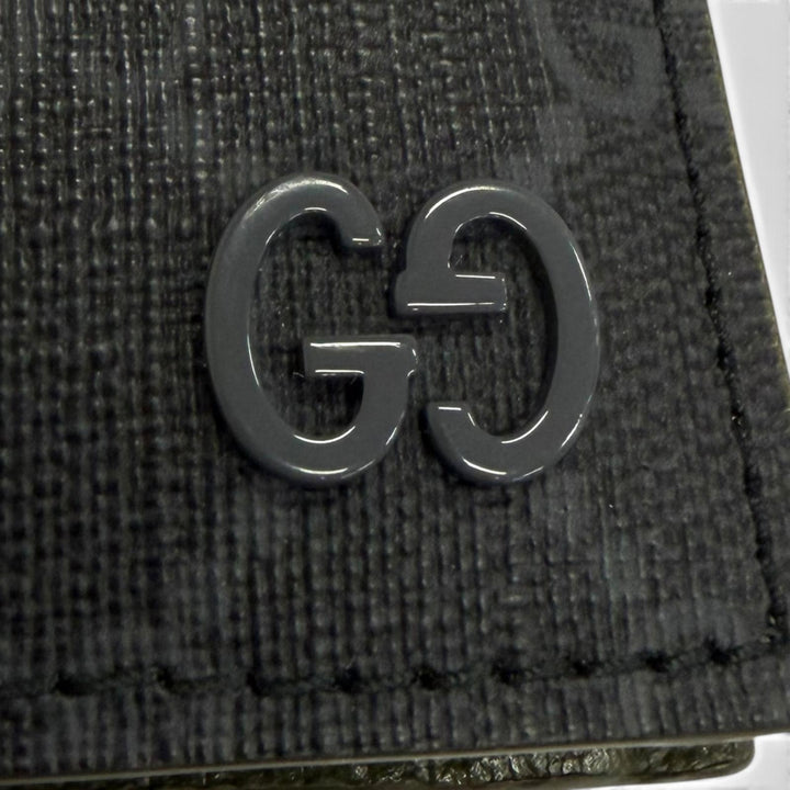 Excellent GUCCI Bifold Wallet GG coin wallet Interlocking G gray GG Supreme