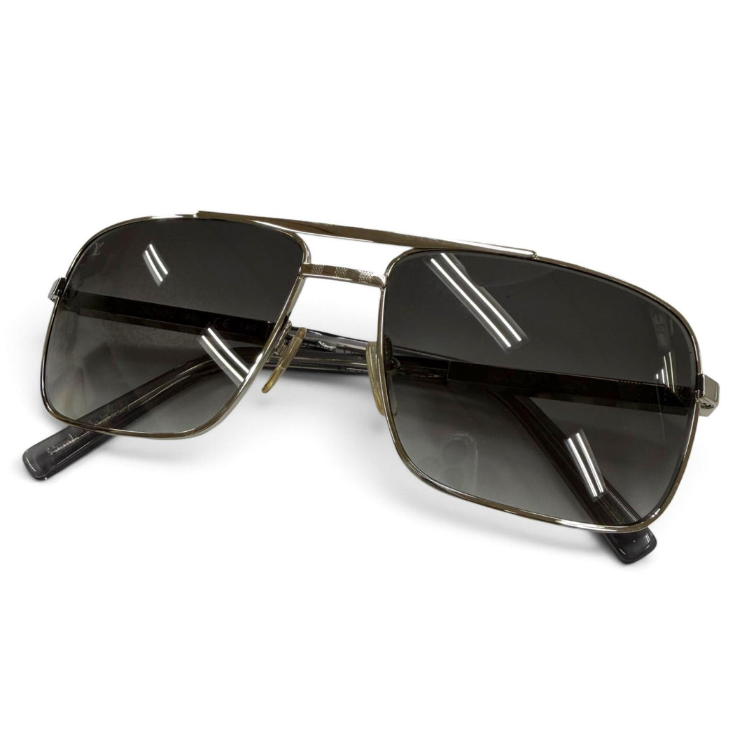 Very Good LOUIS VUITTON sunglasses Attitude Damier Two Bridges Silver Z0260U