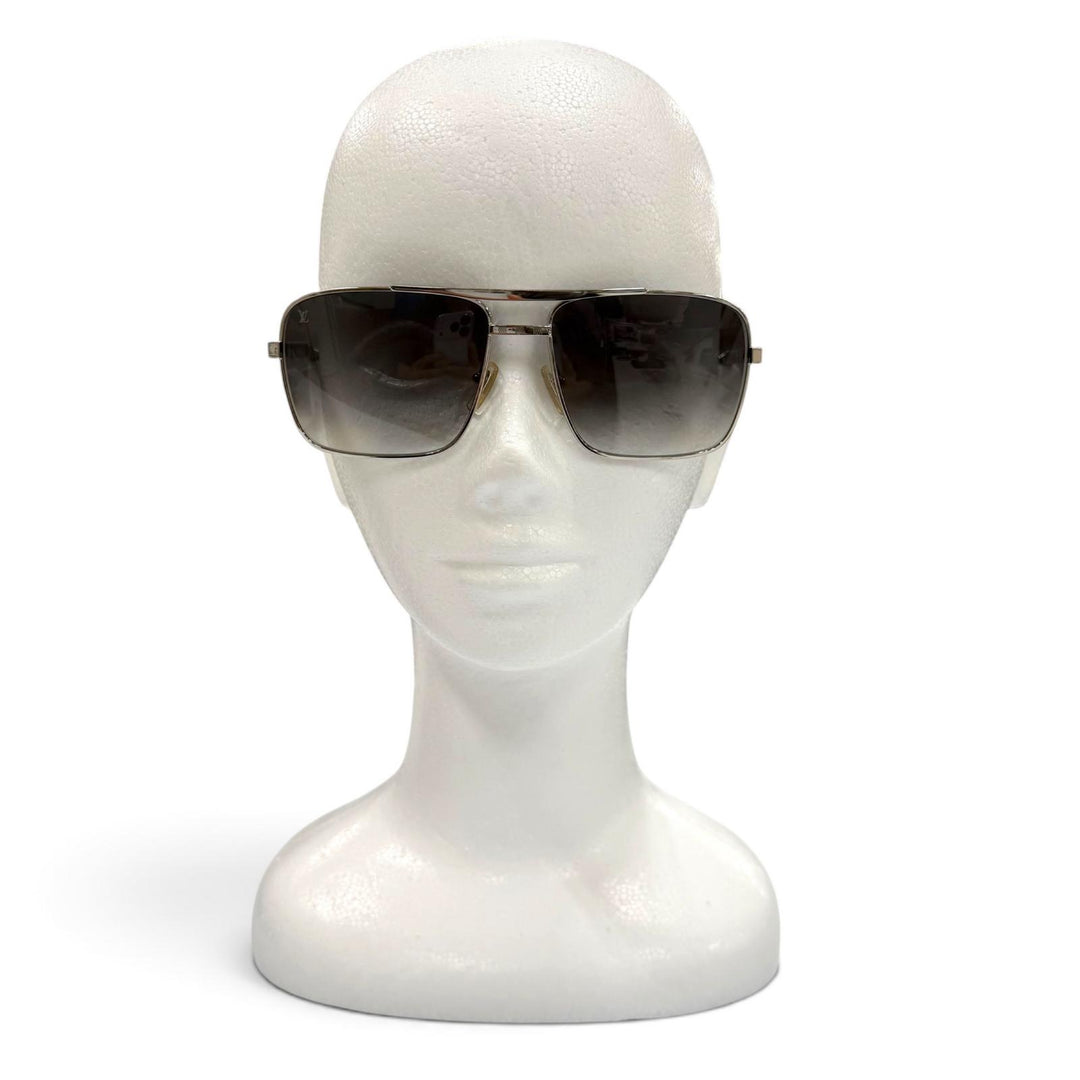 Very Good LOUIS VUITTON sunglasses Attitude Damier Two Bridges Silver Z0260U