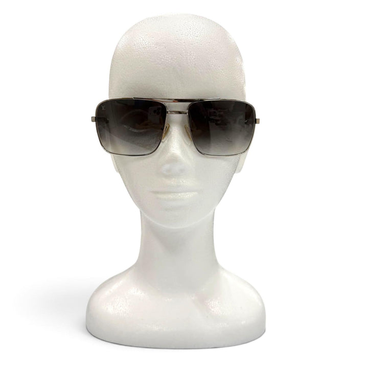 Very Good LOUIS VUITTON sunglasses Attitude Damier Two Bridges Silver Z0260U