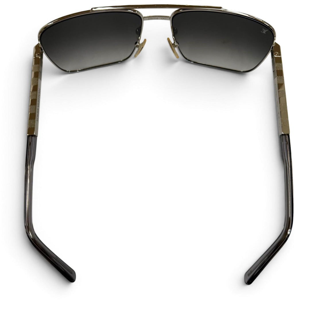 Very Good LOUIS VUITTON sunglasses Attitude Damier Two Bridges Silver Z0260U