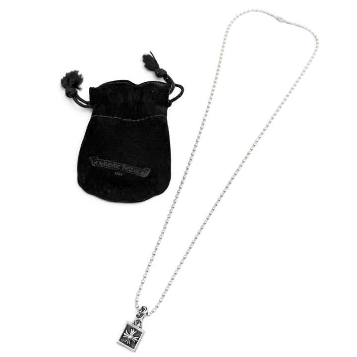 Great CHROME HEARTS Necklace Framed CH Plus Necklace Ball Chain 20 inches 925