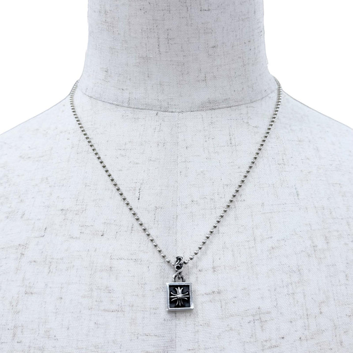 Great CHROME HEARTS Necklace Framed CH Plus Necklace Ball Chain 20 inches 925