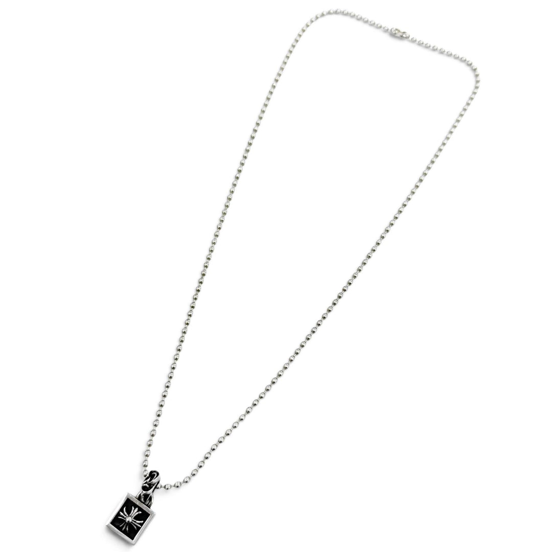 Great CHROME HEARTS Necklace Framed CH Plus Necklace Ball Chain 20 inches 925