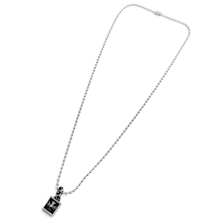 Great CHROME HEARTS Necklace Framed CH Plus Necklace Ball Chain 20 inches 925
