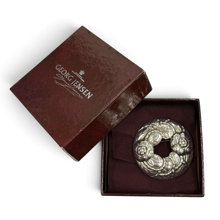 Great Georg Jensen Brooch Floral Wreath Silver 925 Women 42