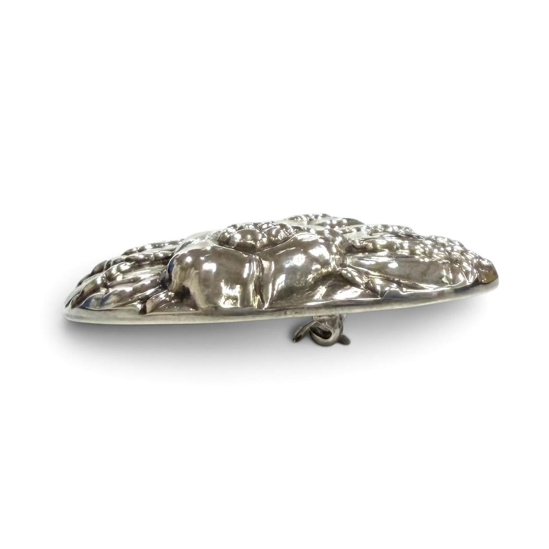 Great Georg Jensen Brooch Floral Wreath Silver 925 Women 42